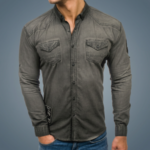 Camisa Casual Gótica de Manga Larga para Hombre, Tejida y Transpirable, Hecha en Turquía, de Alta Calidad, en Oferta, Barata, Nueva - Product Image 3