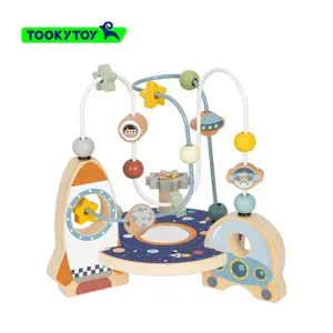 Brinquedo infantil Montessori para crianças, brinquedo infantil de madeira para atividades, quebra-cabeça espacial de mesa para crianças, labirinto de contas