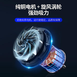 Aspiradora Portátil Recargable de 38 cm, Uso en Seco y Húmedo, para Limpieza del Hogar y del Automóvil, con Accesorios - Product Image 3