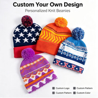 Bonnet à pompon unisexe Wins Flying personnalisé avec logo brodé de haute qualité, doublure polaire, chaud pour l'hiver