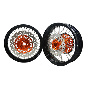 MOQ 1 ensemble, jantes de moto en alliage d'aluminium haute performance <span class=keywords><strong>EXC</strong></span> <span class=keywords><strong>300</strong></span>, <span class=keywords><strong>supermotard</strong></span>, 17 pouces, jantes <span class=keywords><strong>supermotard</strong></span> pour KTM - Product Image 2