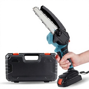 Mini tronçonneuse sans fil 21V, 6 pouces, électrique, portative, avec verrou de sécurité, 2 batteries, OEM - Product Image 4
