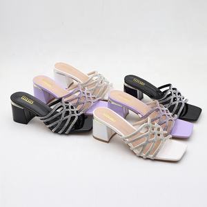 Y donne nuovo stile 7cm alto goffo scarpe con tacco spesso donna Chaussures Femme Open-toe donna grande taglia 42 sandali con tacco per donna - Product Image 1