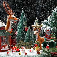 Mini sapin de Noël artificiel floqué en sisal avec support en bois pour décoration de bureau et de fête hivernale - Vente en gros