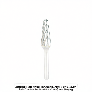 TTAKE Ab8700 <b>Ball</b> Nose Tapered Rotary Burr 6.3 Mm Solid Carbide For Precision Cutting And Shaping - Product Image 2