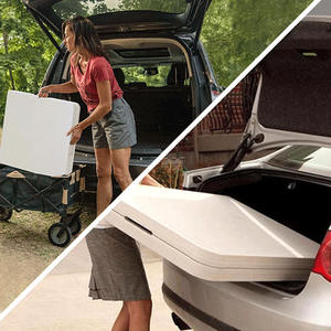 Venta al por mayor de plástico blanco de alta resistencia plegable por la mitad utilidad mesa de comedor plegable portátil de 6 pies mesa plegable de plástico - Product Image 6