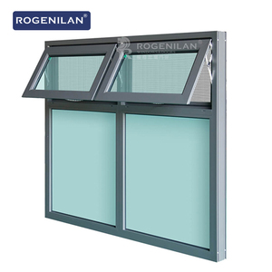 Rogenilan 澳大利亚 AS2047 铝制遮阳窗，带外木框，双层玻璃，平开窗，带百叶窗 - Product Image 1