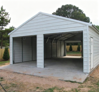 Garage en structure acier préfabriquée avec conception de hangar personnalisée pour stockage extérieur et stationnement