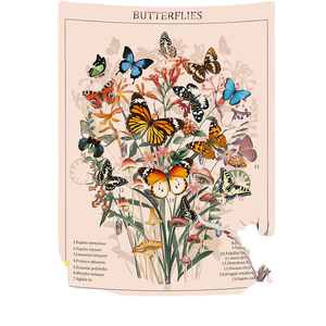 <span class=keywords><strong>Tapisserie</strong></span> murale esthétique verticale rétro à fleurs printanières, style campagnard français, motif floral et papillon, en polyester, pour <span class=keywords><strong>chambre</strong></span> et salon - Product Image 1