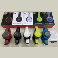 Headphone nirkabel dipasang di kepala harga rendah P47 V5.0 Earphone In-ear earbud olahraga berlari Headset game ponsel