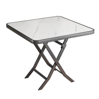 Meubles de patio modernes Café Jardin Terrasse Carré Rond Pliable Table à manger basse Table pliante en fer durable
