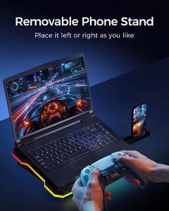 <span class=keywords><strong>Portatile</strong></span> pieghevole 8 livello regolabile in altezza 9 ventole Pad di raffreddamento <span class=keywords><strong>per</strong></span> Laptop con 10 RGB luce di raffreddamento <span class=keywords><strong>per</strong></span> Laptop con supporto <span class=keywords><strong>per</strong></span> telefono rimovibile - Product Image 6