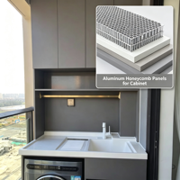 Porte de placard de buanderie pour balcon en panneau composite alvéolaire en aluminium HPL ignifuge 4x8 pieds