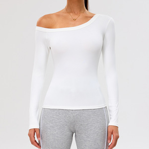 Camiseta Deportiva de Manga Larga con Hombros Descubiertos, Sensación de Segunda Piel, Secado Rápido y Transpirable para Mujer, para Gimnasio, Yoga y Entrenamiento - Product Image 5