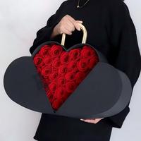 Boîte cadeau en forme de cœur avec rose éternelle, décoration florale éternelle, cadeau romantique pour la Saint-Valentin, la fête des mères, un anniversaire