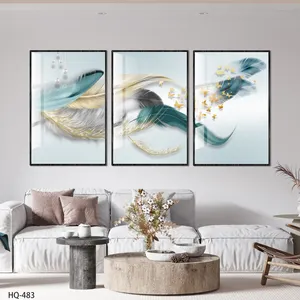 2023 Artwork Painting Cyan Wall Paintings Canvas Art Decor Feather Wall Pictures Wall Art Living Room Home Decoration