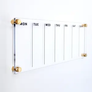 Modern Home Decor Acrylic Daily Schedule Panel Clear Acrylic Daily Planer Acrylic Weekly Calendar For Wall
