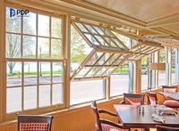 Design moderne personnalisé Fenêtres en bois et aluminium à deux volets Persienne Résidentielle Thermique Cadre en bois Extérieur pliable pour villas