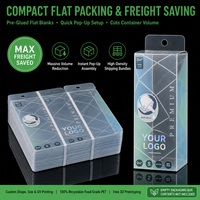 Boîte pliable en PET transparent de qualité alimentaire sans BPA, écologique, avec trou de suspension et emballage personnalisé pour biberon