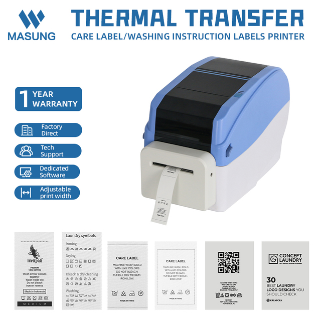 MASUNG 1740S Industrial Thermal Transfer Label Printer 300dpi | Manufacturer for Washing Care & Clothing Tags