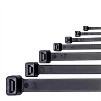 Attaches-câbles en nylon 66 autobloquants RCR, 4,8 mm x 200 mm, CE ROHS REACH, résistants aux UV, usage industriel, noir/jaune/rouge, en sachets