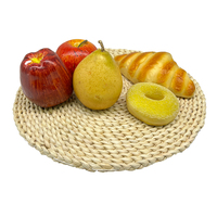 Tapis de rangement rond décoratif pour fruits et aliments, en corail de maïs naturel tissé à la main