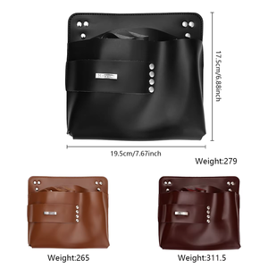 Sac à outils de coiffure rétro et tendance en cuir de vache, sac banane à fermeture éclair, sac bandoulière pour coiffeur et barbier - Product Image 3
