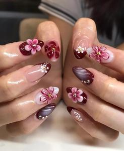 <span class=keywords><strong>Uñas</strong></span> Postizas <span class=keywords><strong>de</strong></span> Gel Pintadas a Mano al por Mayor, Hermosas y <span class=keywords><strong>de</strong></span> Lujo, Diseño Personalizado, 10 Piezas, <span class=keywords><strong>Uñas</strong></span> Postizas Hechas a Mano con <span class=keywords><strong>Flores</strong></span> 3D, Faux Ongles - Product Image 1