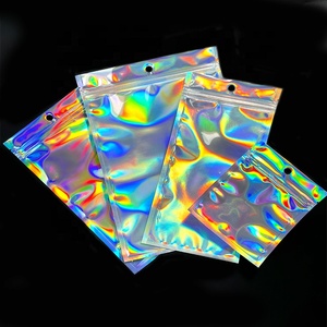 Customized Clear Holographic Mylar Zipper Plastic <strong>Bags</strong> CPP for <strong>Mobile</strong> Phone Shell Jewelry Makeup Packaging Small Hologram <strong>Bags</strong> - Product Image 1