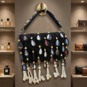 Pochette de soirée perlée de haute qualité, effet miroir étincelant, avec fermeture à rabat, idéale pour mariage, soirée et plage, prix usine - Product Image 3