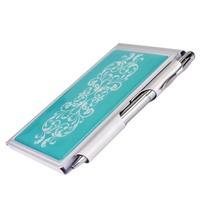 Cahier de minutes de réunion de poche en métal avec stylo à bille papier rechargeable Mini petit porte-bloc-notes en aluminium