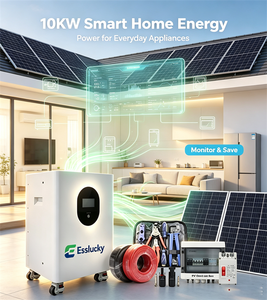 Système solaire domestique complet ESSLUCKY 10KW 20KW 30KW 50KW & Pack de batteries au lithium pour stockage d'énergie hybride - Product Image 2