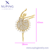A00912296 Bijoux Xuping Broche Femme Plaqué Or Mode Plume Étoile Animal Fleur Papillon Ballerine Fille Broches