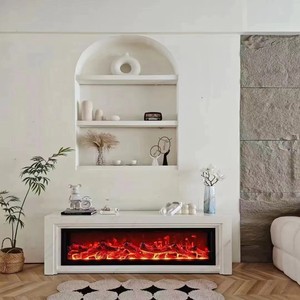 Cheminée électrique intérieure autoportante avec télécommande Support TV intégré en langue française pour salon décoratif - Product Image 6