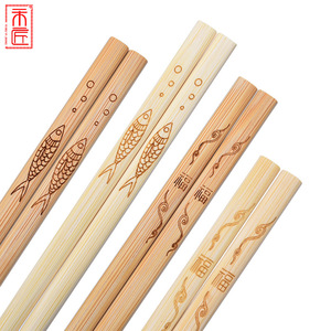 ชุดตะเกียบไม้ไผ่แกะสลักทรงกลม ไม่ทาสี ปลอดภัยสำหรับใช้ในบ้าน - Product Image 4
