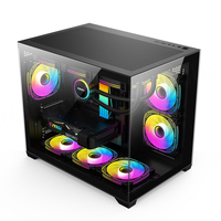 BAJEAL Steel Micro ATX/ITX Mid Tower PC Case Side Panel Window Sleek Spacious Design Customizable Stylish Gaming Case Featuring