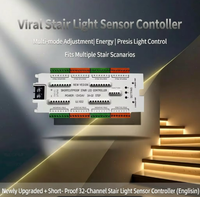 Contrôleur de lampe à induction intelligente pour marches d'escalier, 32 canaux, en plastique, 32 marches, éclairage progressif LED pour marches