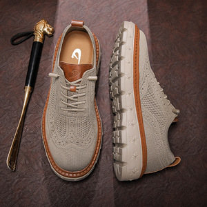 Zapatos Oxford de Plataforma Tejidos en Gris Claro, Zapatos Versátiles para Caminar, Zapatos Diarios para Toda Temporada, Tela Transpirable y Ventilada, Resistentes al Desgaste - Product Image 5