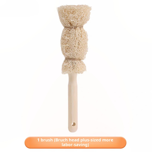 Cepillo de lufa natural para tazas y botellas con mango largo de madera, cepillos de limpieza para teteras - Product Image 6