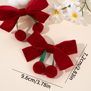 Leuke cartoon katoenen haarboogclip Meisjes geborduurde bloemstrik Europese-Amerikaanse haarspelden Valentijnsdag accessoire lint - Product Image 2