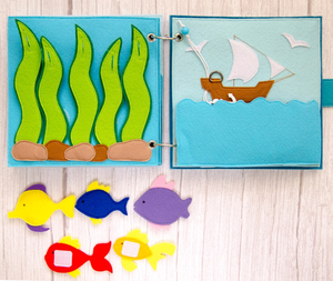 <span class=keywords><strong>Libro</strong></span> Sensoriale Montessori per Bambini, Nuovo <span class=keywords><strong>Libro</strong></span> Educativo Fai-da-Te in Feltro con Animali Sottomarini, Ispirato al Concetto di Quiet Book - Product Image 2