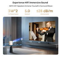 Mini projecteur portable CRE CR38, LED extérieur, 1080P, compatible 4K, WiFi intégré, câble USB, cinéma, Android, 4000 lumens, stéréo HIFI
