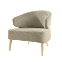 Fauteuil de style italien en bois massif avec revêtement, design Aston, fauteuil de détente rond, canapé pour salon, vente en gros DC-1366