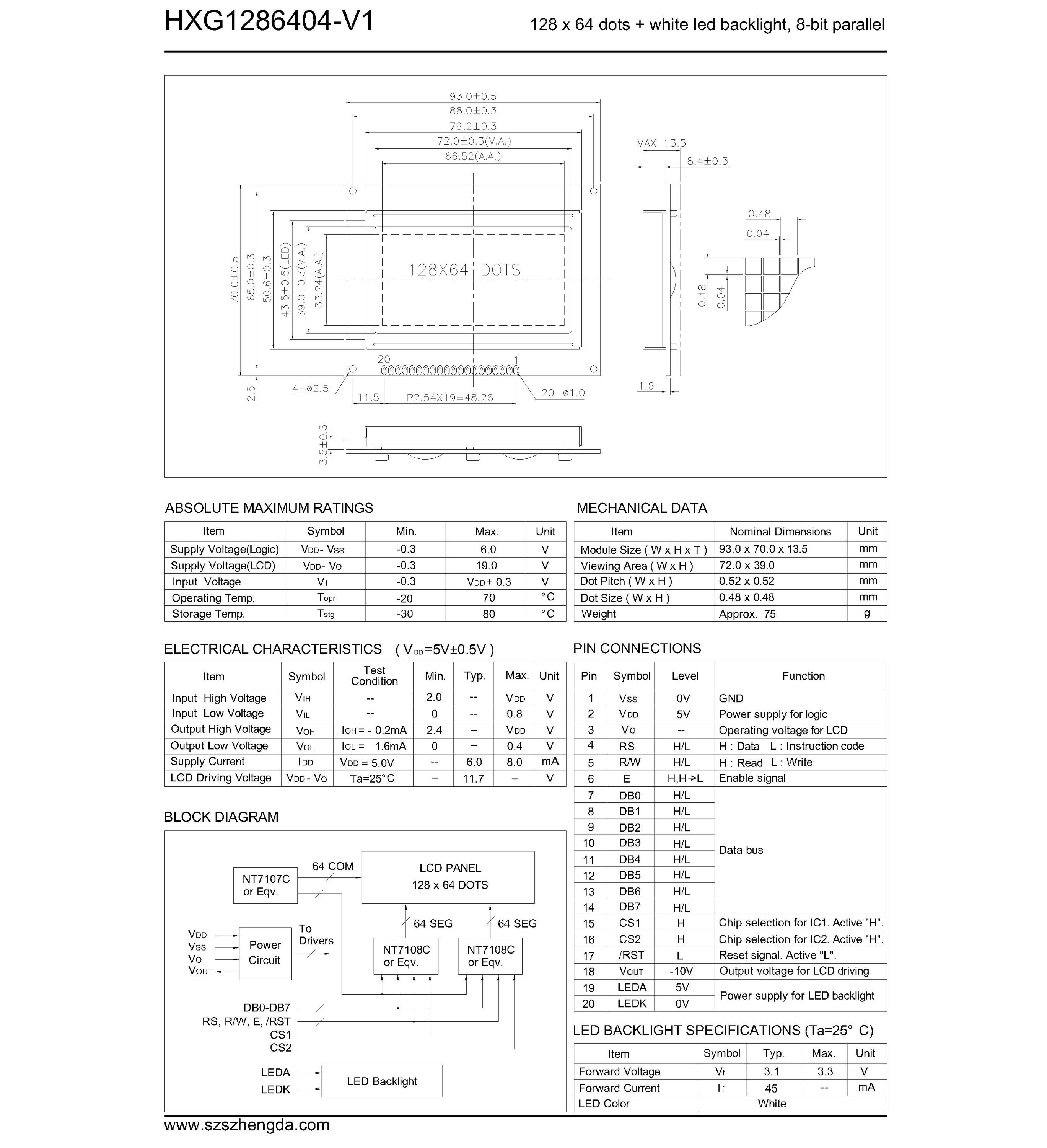 確認画像　　入札❌️ 12864文字LCD、12864 LCD（ドライバ回路NT7107C内蔵）、ブルーモード