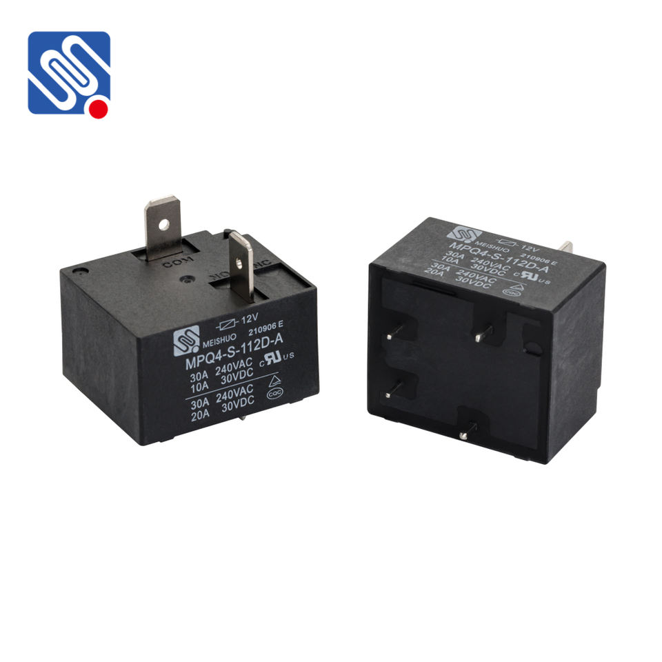 Meishuo MPQ4-S-112D-A Mini Relay 30A 12V High Power Electric Relay with Quick Connect Terminal and Sealed PCB Miniature Size