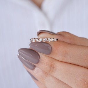 Elegante Anillo de Diamantes en Racimo Color Oro Rosa para Mujer, Anillo de Boda con Piedra Irregular, Joyería Nupcial Minimalista, Anillo de Moda - Product Image 2