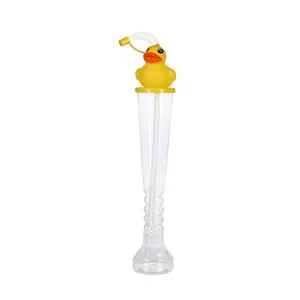漫画動物シッピー子供の創造的なドリンクカップ糸黄色のアヒルプラスチックビーチカップジュースカップ