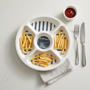 Assiettes à dîner en plastique mat à 5 compartiments pour la cuisine domestique, assiettes sectionnelles personnalisées, écologiques et sûres, <span class=keywords><strong>service</strong></span> OEM - Product Image 1