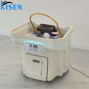 Bassin de lavage portable moderne Kisen pour station de lavage de cheveux de luxe, thérapie SPA, avec deux réservoirs d'eau pour salons de beauté - Product Image 5