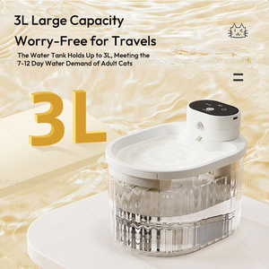 Fontaine à eau sans fil pour animaux Elecpet 3L avec 120 °   Fontaine à eau pour animaux de compagnie avec réservoir transparent, batterie 3600 mAh et radar de détection OEM - Product Image 4